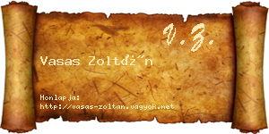 Vasas Zoltán névjegykártya