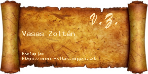 Vasas Zoltán névjegykártya